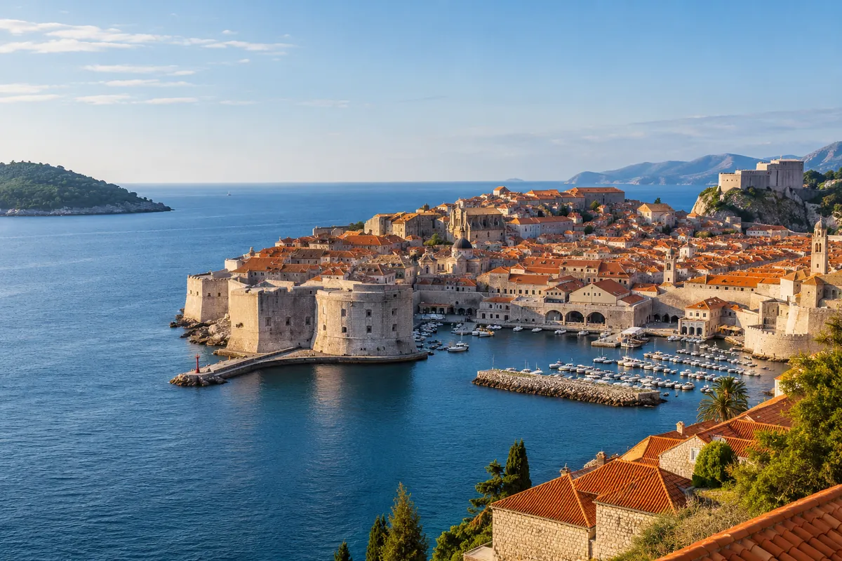 Illustration IA de Dubrovnik et de ses remparts sur l’Adriatique