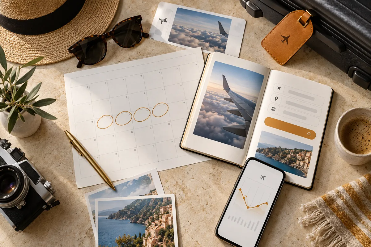 Calendrier de voyage et dates à comparer