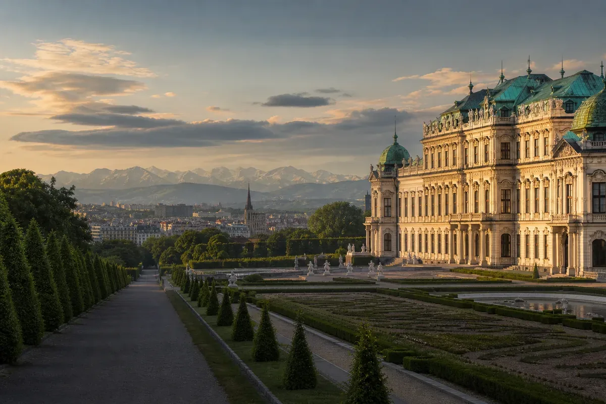 Palais historique et paysage alpin en Autriche
