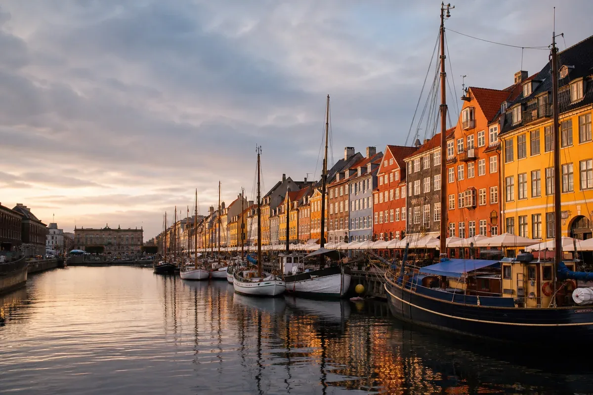 Façades colorées et port de Copenhague au Danemark