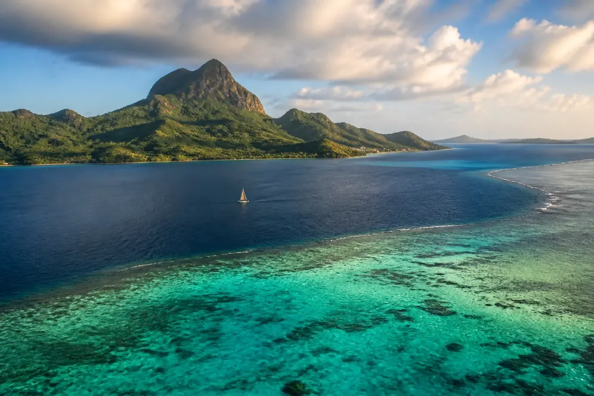 Île tropicale et lagon aux Fidji