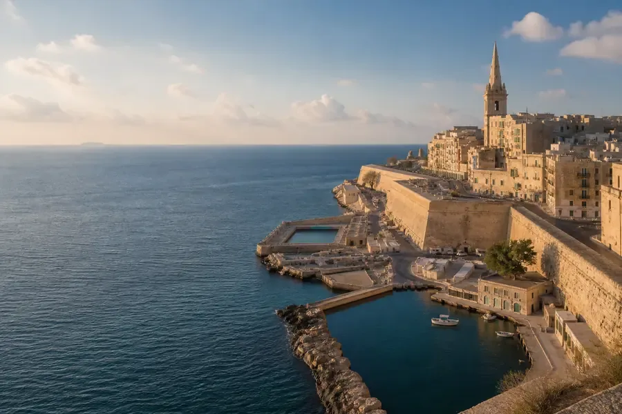 La Valette et ses remparts dominant la Méditerranée