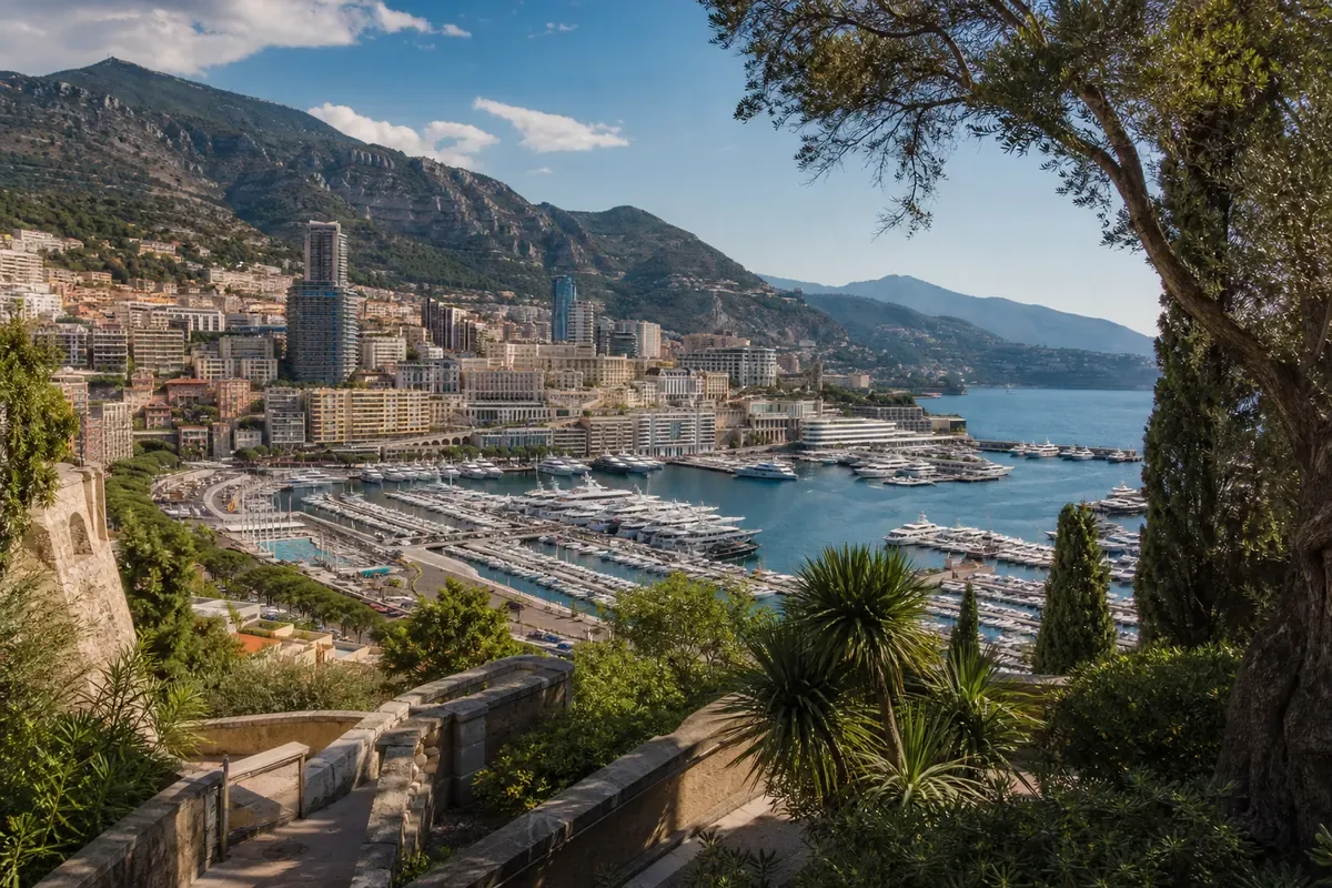 Principauté de Monaco et port sur la mer Méditerranée