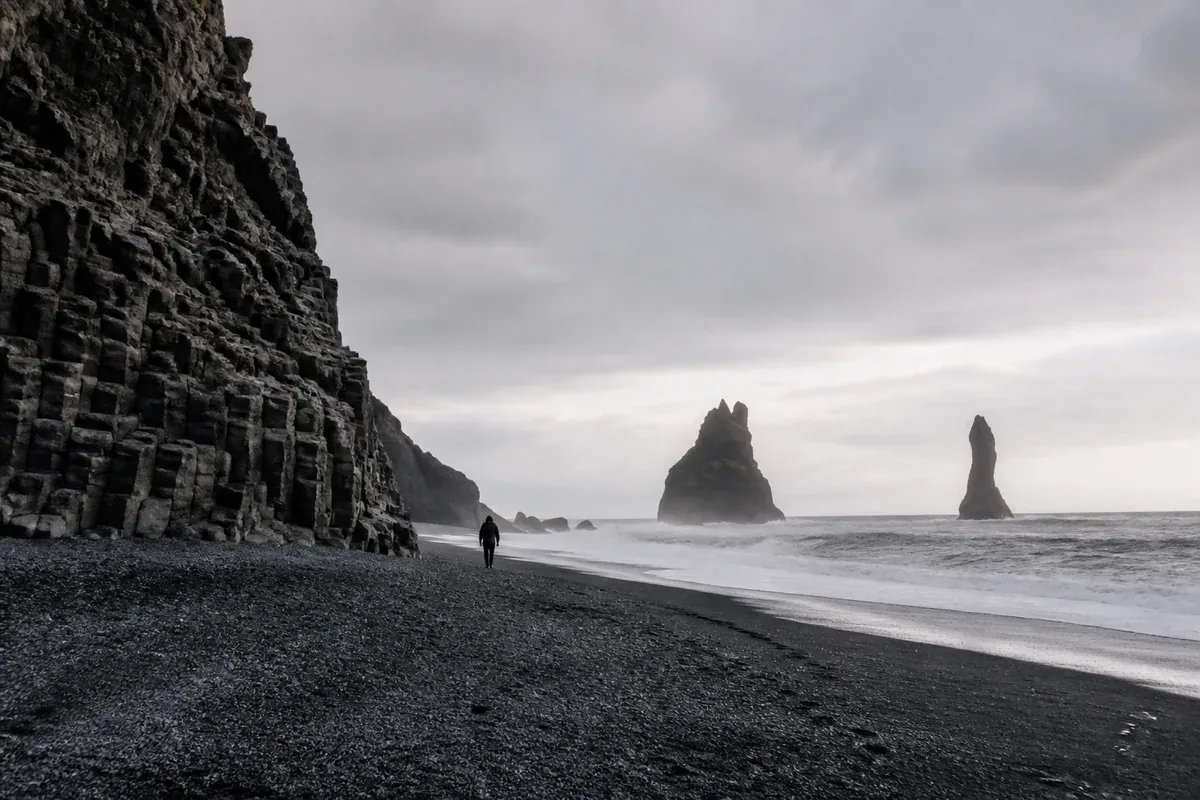 Plage volcanique en Islande
